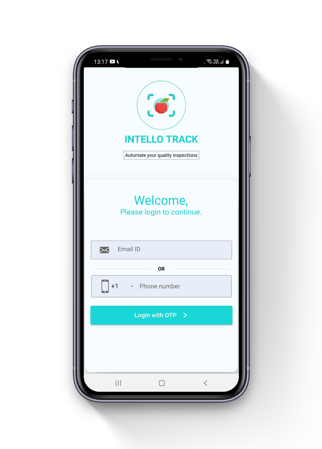 Intello track app mobile view