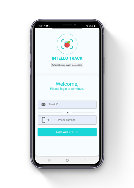 Intello track app mobile view